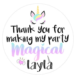 Magical Unicorn Favor Stickers