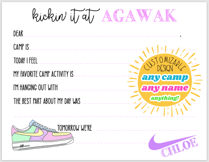 Kickin It Swoosh Camp Notecards