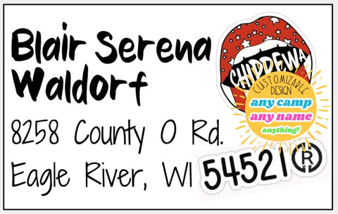 Kisses From Camp Return Address Labels