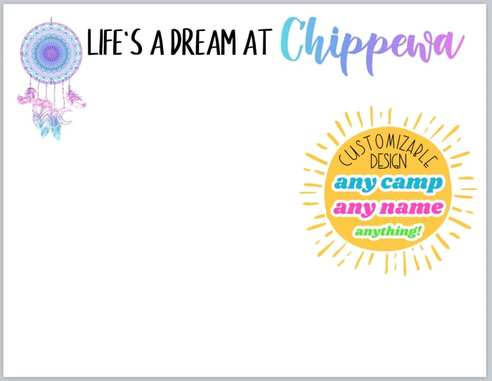 Lifes A Dream At Camp Notecards
