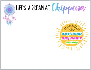 Lifes A Dream At Camp Notecards