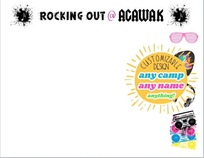 Rocking Out At Girls Camp Notecards