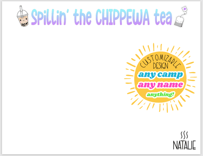 Spill The Camp Tea Notecards