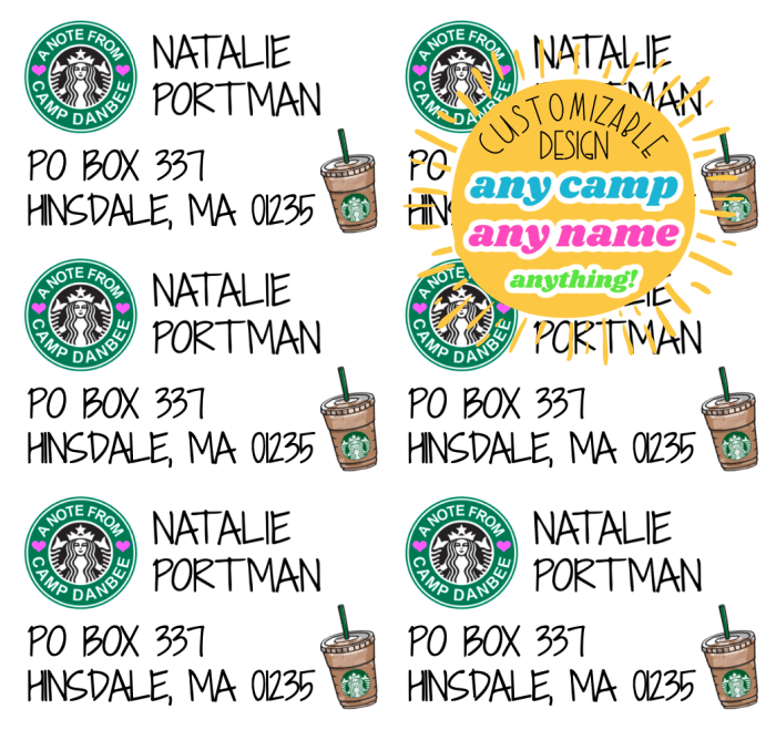 Starbucks Run Return Address Labels