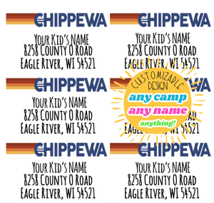 Striped Nation Camp Return Address Labels