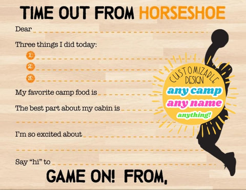 Time Out Basketball Camp Notecards